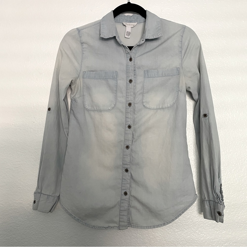 Full Tilt Chambray Button Down Long Sleeve XS